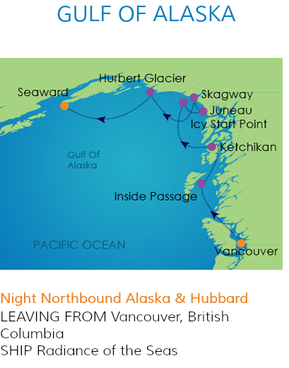  GULF OF ALASKA ﷯ Night Northbound Alaska & Hubbard ﷯ 